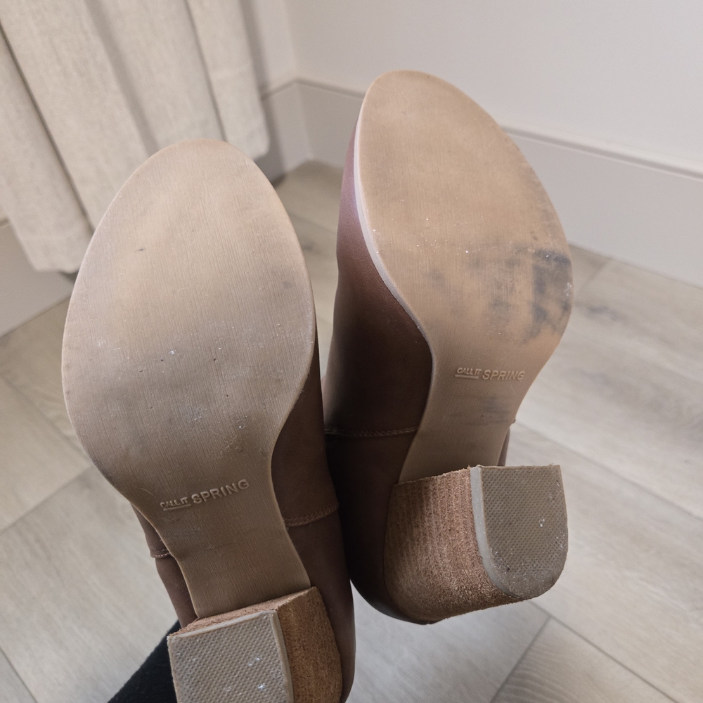 Call It Spring tan cognac heeled ankle boots, size 7 - Picture 6 of 6